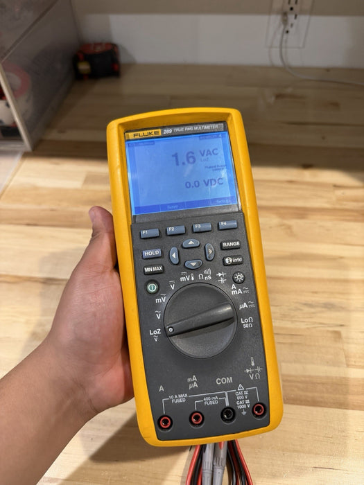 FLUKE 289 TRUE RMS DIGITAL MULTIMETER W/ LEADS & CLIPS (CALIBRATED 2025)