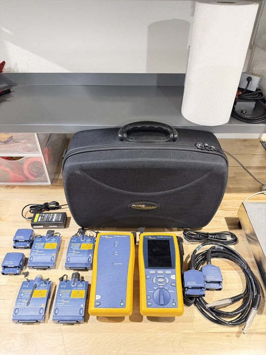 FLUKE NETWORKS DTX-1800 CABLE ANALYZER W/DTX-SFM2 DTX-MFM2 DTX-PLA002 (TESTED)
