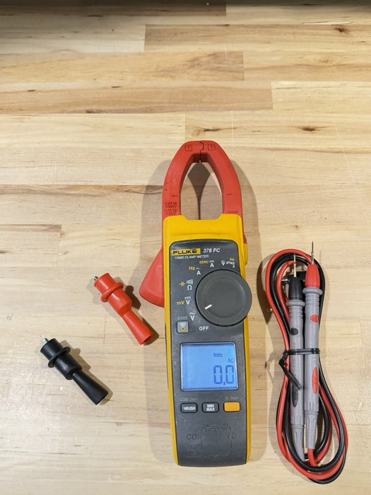 FLUKE 376FC WIRELESS TRUE RMS AC/DC CLAMP METER W/LEADS - SHIPS FAST