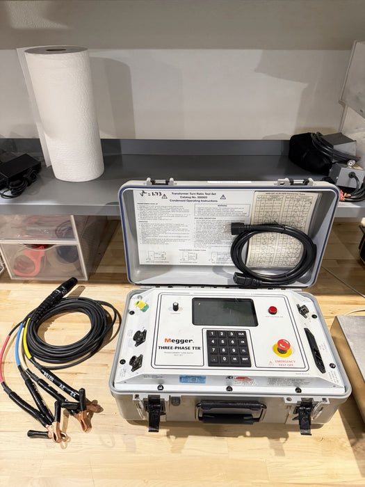 MEGGER THREE-PHASE TTR 550503 TRANSFORMER TURN-RATIO TESTER WITH LEADS TESTED