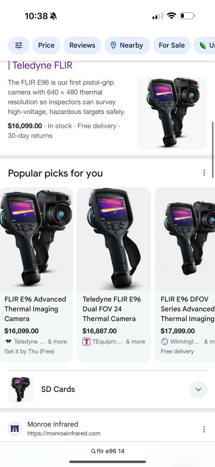 FLIR E96 14 DEGREE THERMAL IMAGING CAMERA