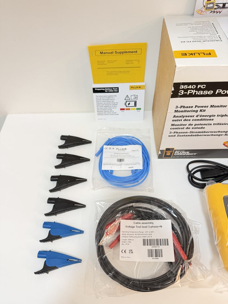 FLUKE 3540 FC 3-PHASE POWER MONITOR KIT (CALIBRATED 2027) FREE SHIPPING