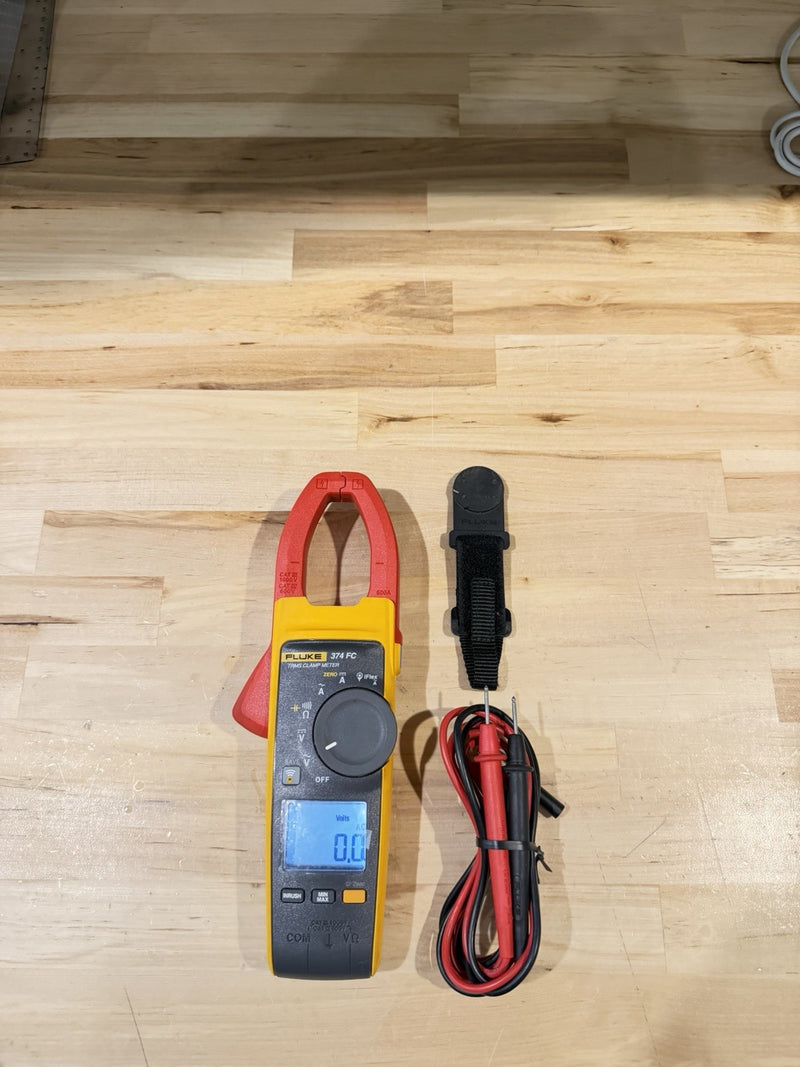 FLUKE 374 FC TRMS CLAMP METER WITH LEADS & CLIPS TESTED