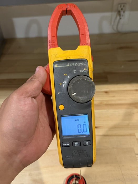 FLUKE 376 WIRELESS TRUE RMS AC/DC CLAMP METER W/LEADS - SHIPS FAST