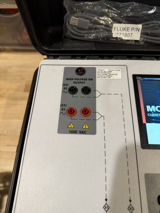 MEGGER MCT1600B CURRENT TRANSFORMER TEST SET WITH LEADS & CHARGER TESTED