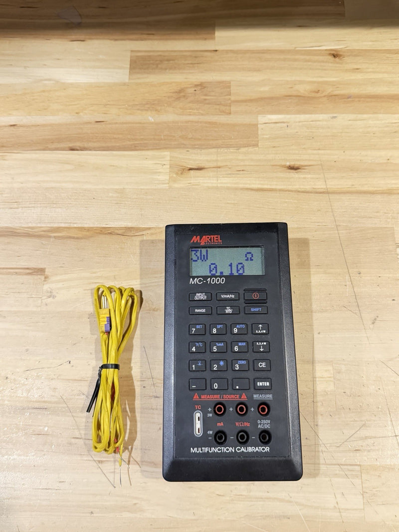 MARTEL ELECTRONICS MC-1000 PROCESS CALIBRATOR W/PROBE (TESTED)