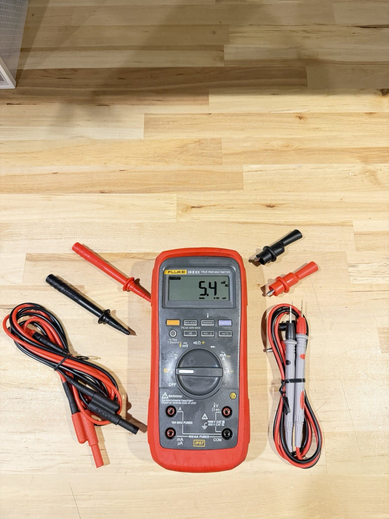 FLUKE 28 II EX TRUE RMS MULTIMETER WITH LEADS & CLIPS
