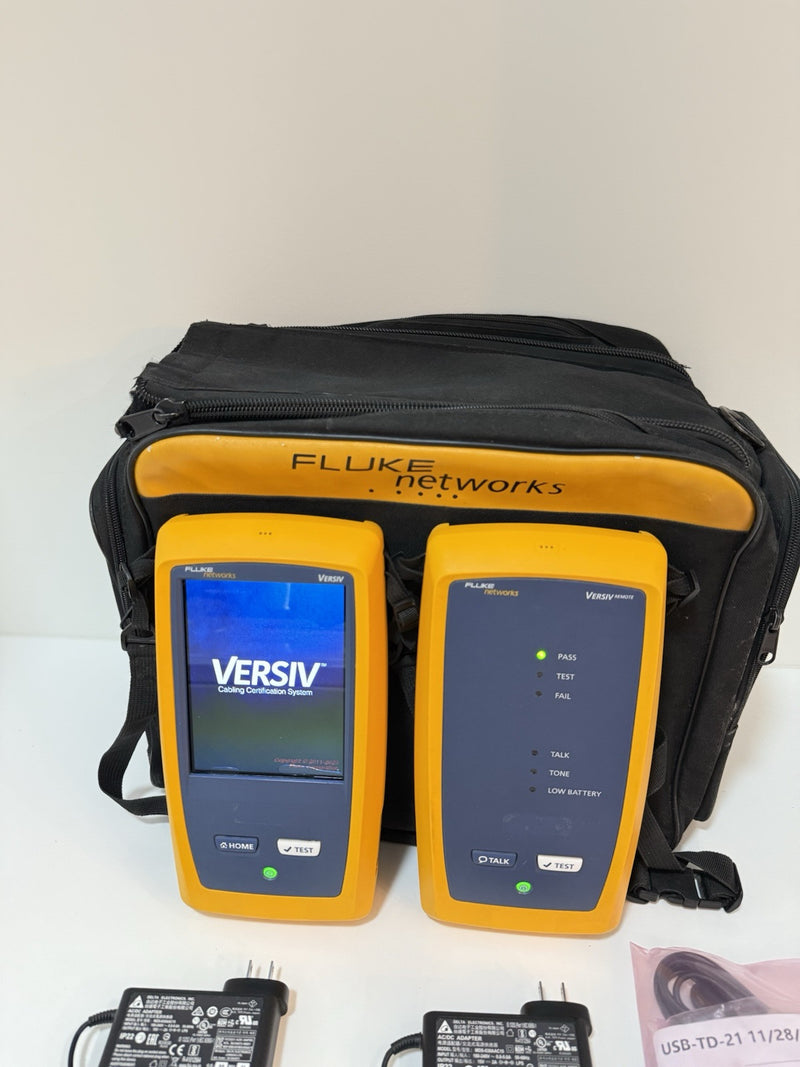 FLUKE NETWORKS VERSIV MAINFRAME & REMOTE WITH BAG & ACCESSORIES