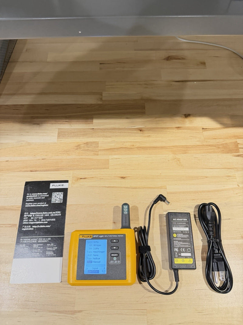 FLUKE BIOMEDICAL SPOT LIGHT SPO2 FUNCTIONAL TESTER WITH CHARGER