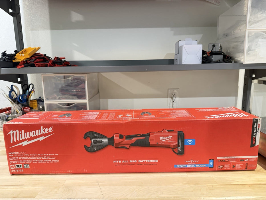 MILWAUKEE 2978-22 M18 18V 6T LINEAR UTILITY CRIMPER KIT WITH BATTERY & CHARGER