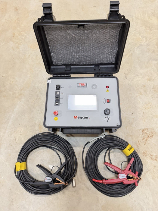 MEGGER TTRU3 PRO TRUE 3-PHASE TRANSFORMER TURNS RATIOMETER WITH CABLES TESTED