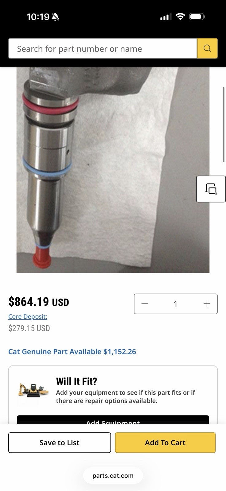 CAT 10R-2772 DIESEL INJECTOR