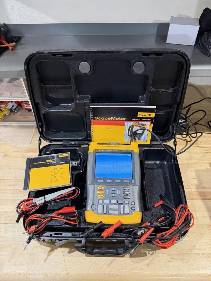 FLIKE 199C 200MHZ 2.5GS/s SCOPEMETER COLOR W/ ACCESSORIES (TESTED) SHIPS FAST