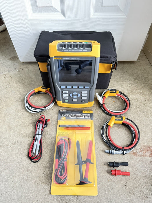 FLUKE 435 THREE PHASE POWER QUALITY ANAYZER W/ACCESSORIES-SHIPS FAST