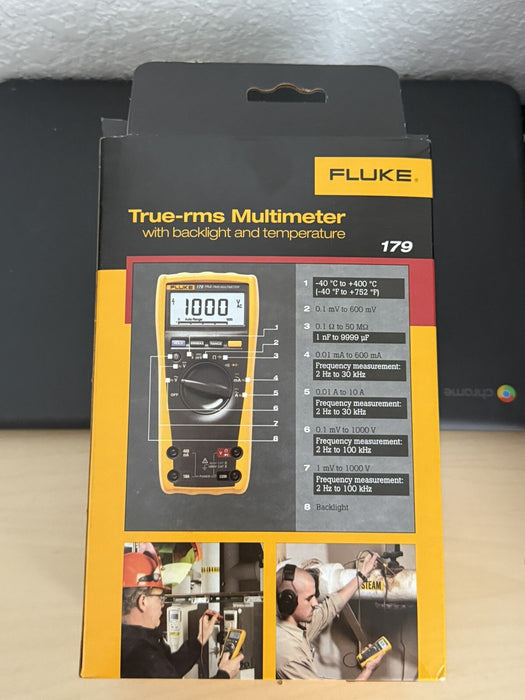 FLUKE 179 TRUE RMS DIGITAL MULTIMETER & TEMPERATURE MFD 2024