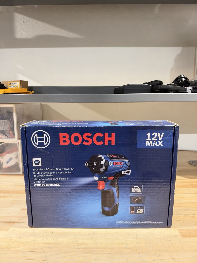 BOSCH GSR12V-300HXB22 BRUSHLESS 2 SPEED SCREWDRIVER KIT (NEW SEALED)