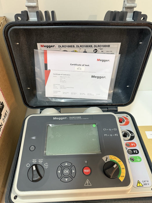 MEGGER DLRO100EB DIGITAL LOW RESISTANCE OHMMETER CALIBRATED 2024 NEW