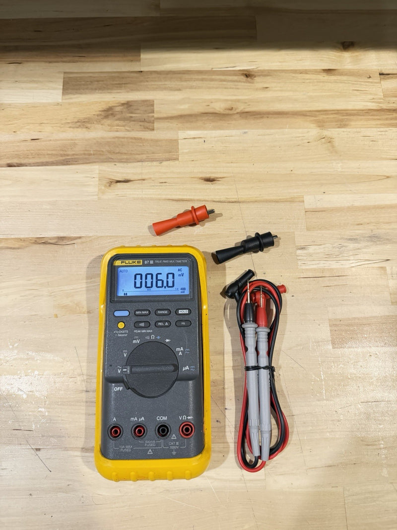 FLUKE 87 III TRUE RMS MULTIMETER W/LEADS & CLIPS - SHIPS FAST #3