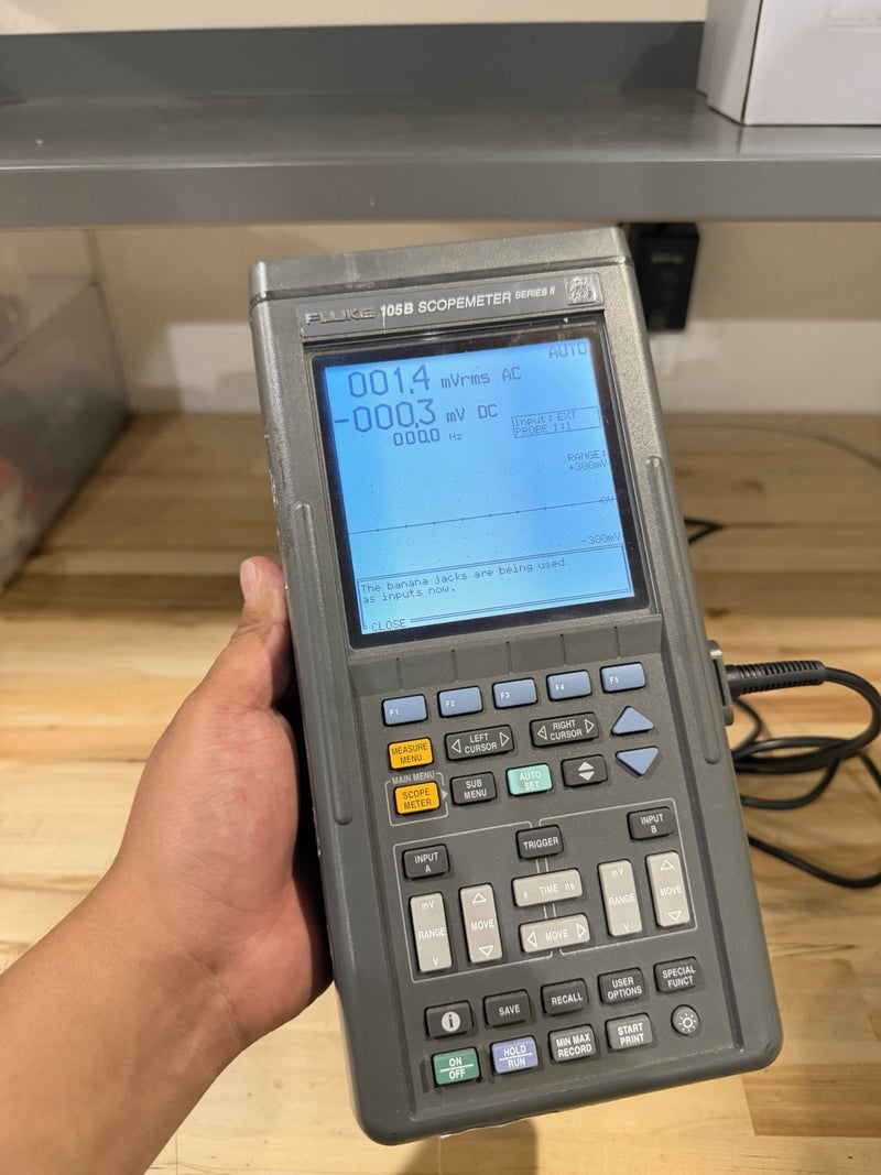FLUKE 105B SCOPEMETER SERIES II 100MHZ HANDHELD OSCILLOSCOPE TESTED