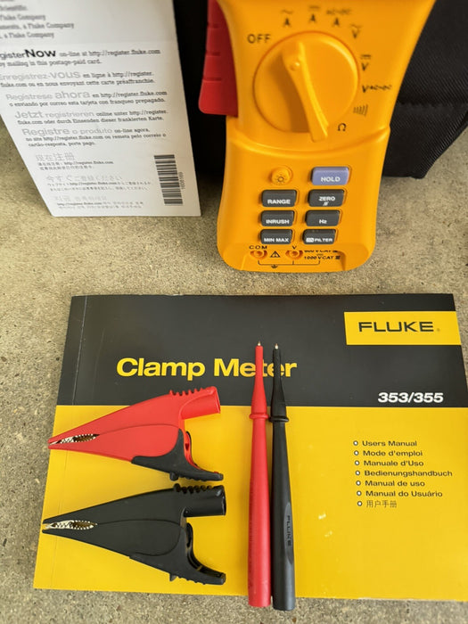 FLUKE 355 TRUE RMS 2000 A CLAMP METER AC DC 1400 TESTED