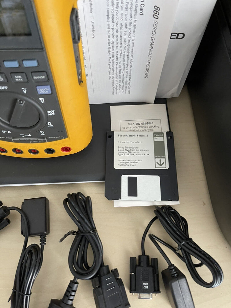FLUKE 863 GRAPHICAL MULTIMETER WITH ACCESSORIES, MANUALS IN BOX
