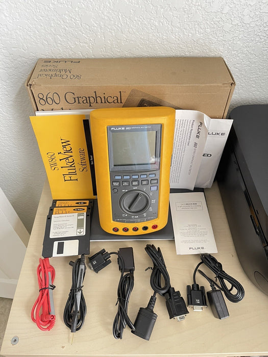 FLUKE 863 GRAPHICAL MULTIMETER ACCESSORIES MANUALS BOX