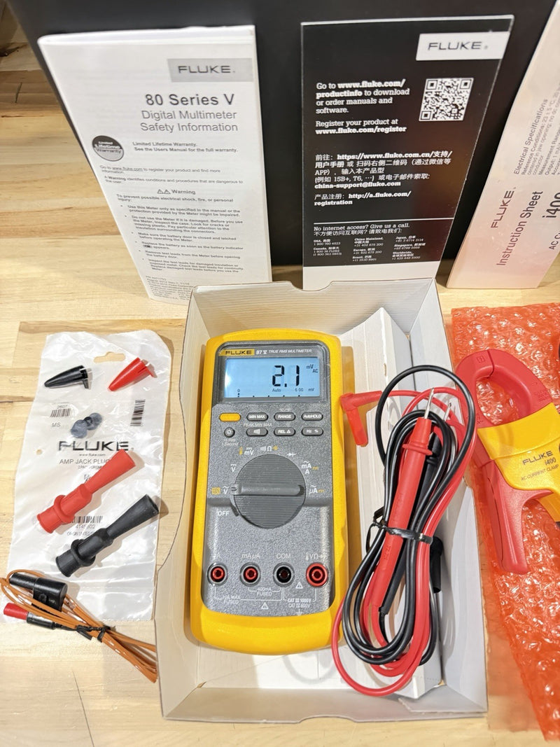FLUKE 87V/IMSK INDUSTRIAL MULTIMETER SERVICE KIT WITH I400 AC CURRENT CLAMP
