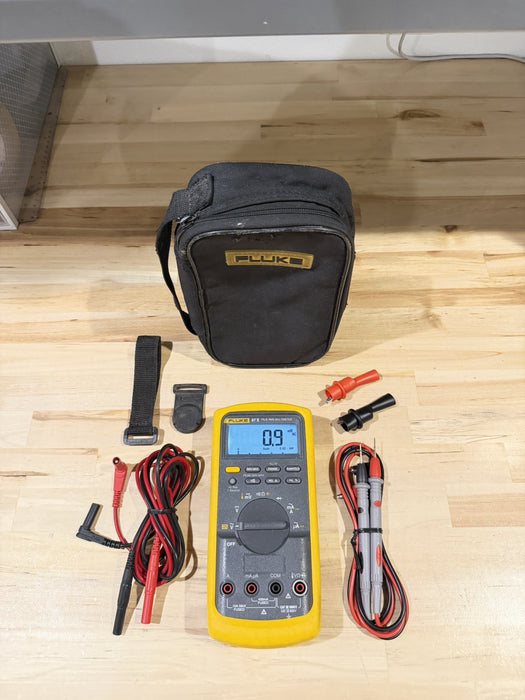 FLUKE 87V TRUE RMS MULTIMETER KIT W/ LEADS (TESTED) SHIPS FAST