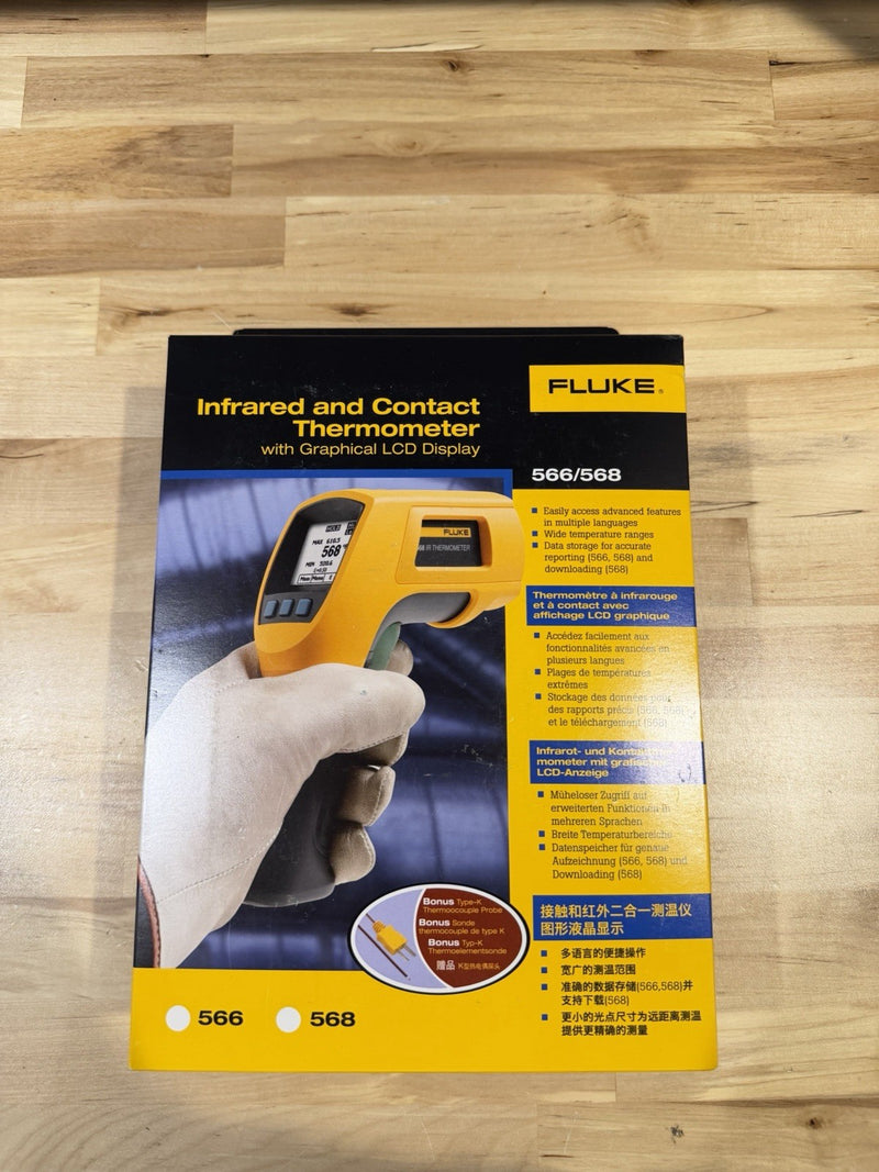 FLUKE 568 INFD & CONTACT THERMOMETER WITH GRAPHICAL LCD DISPLAY RARE