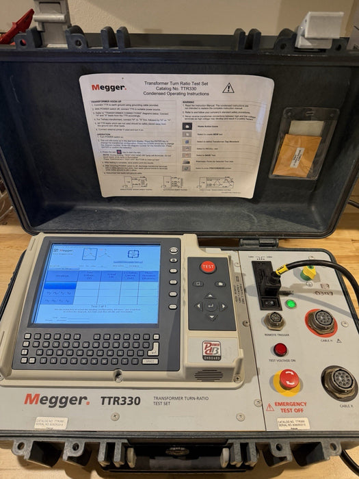 MEGGER TTR330 TRANSFORMER TURN-RATIO TEST SET W/ CABLES & BAG  (TESTED)