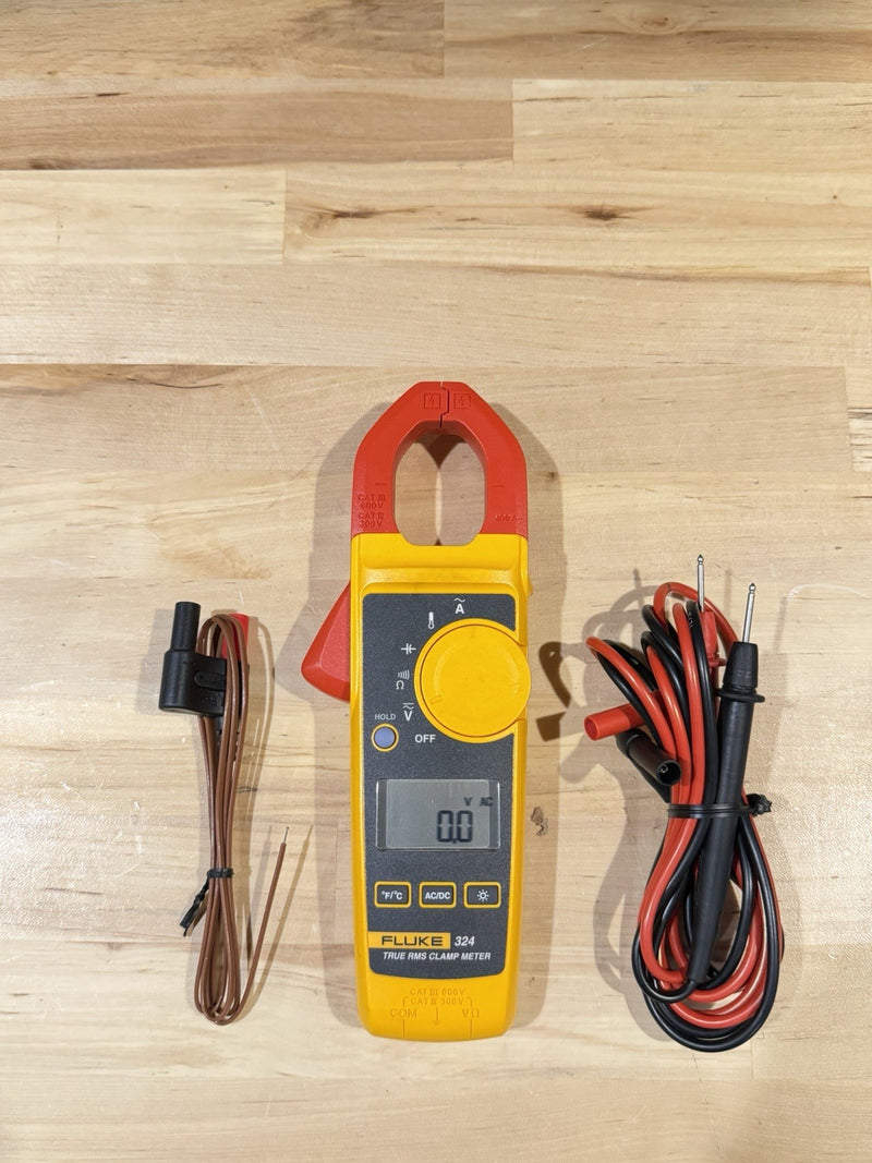 FLUKE 324 TRUE-RMS CLAMP METER WITH LEADS & CASE