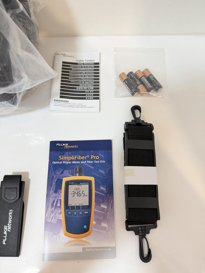 FLUKE NETWORKS FTK2000 SIMPLIFIBER SINGLE MODE 1310/1550NM FIBER VERIFICATION KT