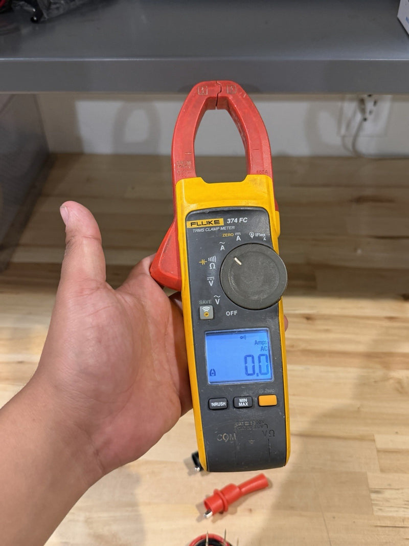 FLUKE 374 FC TRMS CLAMP METER WITH LEADS & CLIPS TESTED