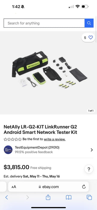 NetAlly LinkRunner G2 Smart Ethernet & Network Tester Kit