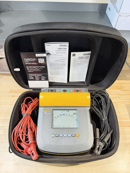 FLUKE 1550C 5KV INSULATION TESTER W LEADS & CASE - FREE SHIPPING