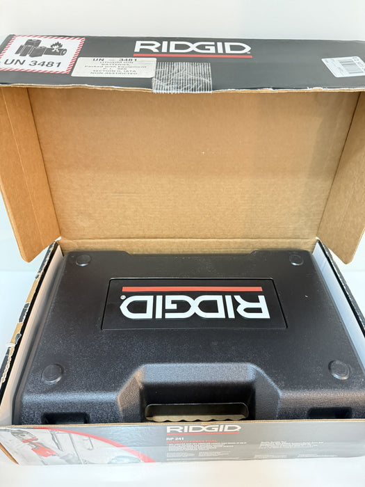 RIDGID RP 241 PRESS TOOL KIT W/ BATTERIES & CHARGER &  1/2" TO 1" PRO PRESS JAWS