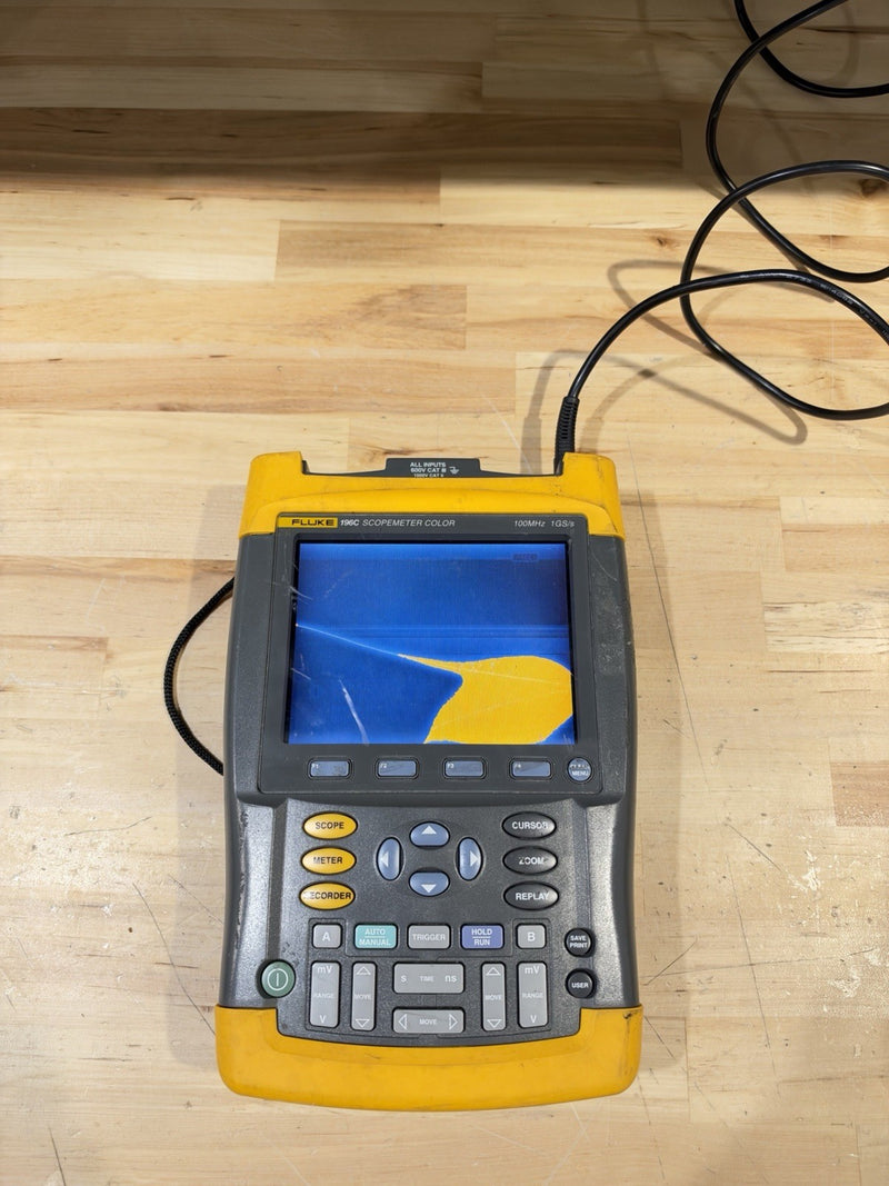 FLUKE 196C SCOPEMETER COLOR W/ LEADS 100MHZ 1GS/S (PARTS ONLY) SHIPS FAST