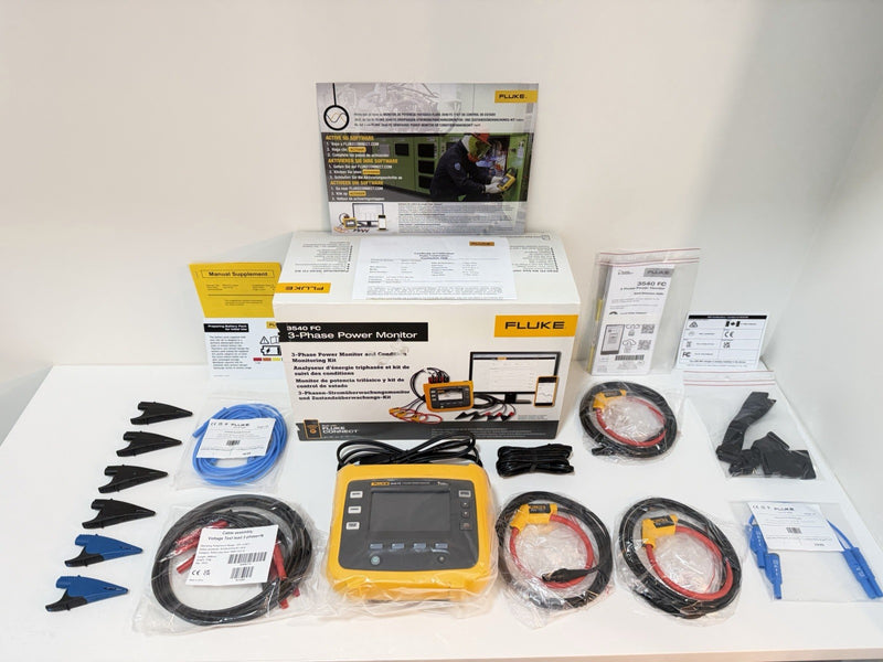 FLUKE 3540 FC 3-PHASE POWER MONITOR KIT (CALIBRATED 2027) FREE SHIPPING