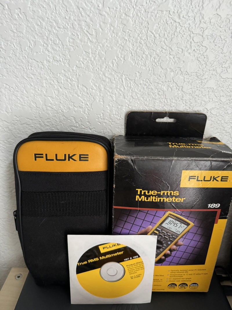 FLUKE 189 TRUE RMS DIGITAL MULTIMETER WITH LEADS & TRAVEL CASE