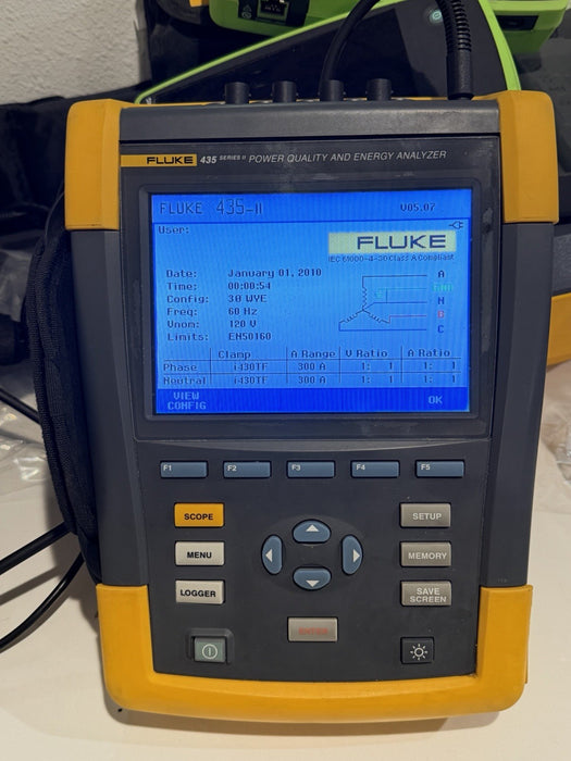 FLUKE 435 II POWER QUALITY & ENERGY ANALYZER W/ CHARGER- CALIBRATED 2026