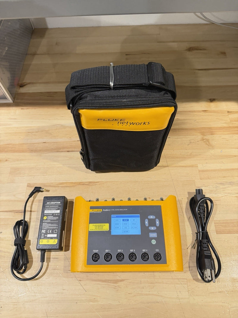 FLUKE BIOMEDICAL PROSIM 3 VITAL SIGNS SIMULATOR W/ CHARGER - TESTED