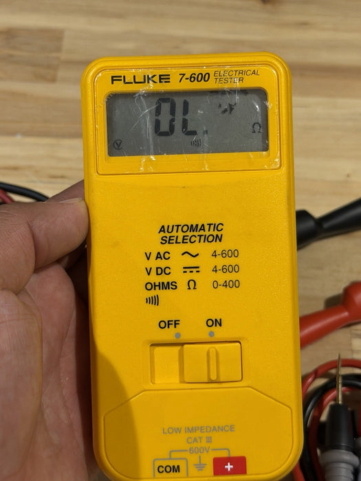 FLUKE 7-600 ELECTRICAL TESTER W/ LEADS & CLIPS (SHIPS FAST) TESTED
