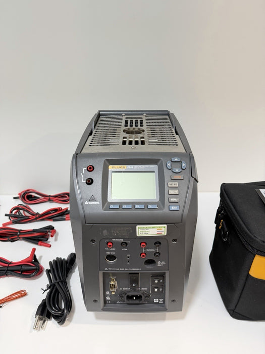 FLUKE 9144 FIELD METROLOGY WELL 50°C TO 660°C TEMPERATURE CALIBRATOR & LEADS