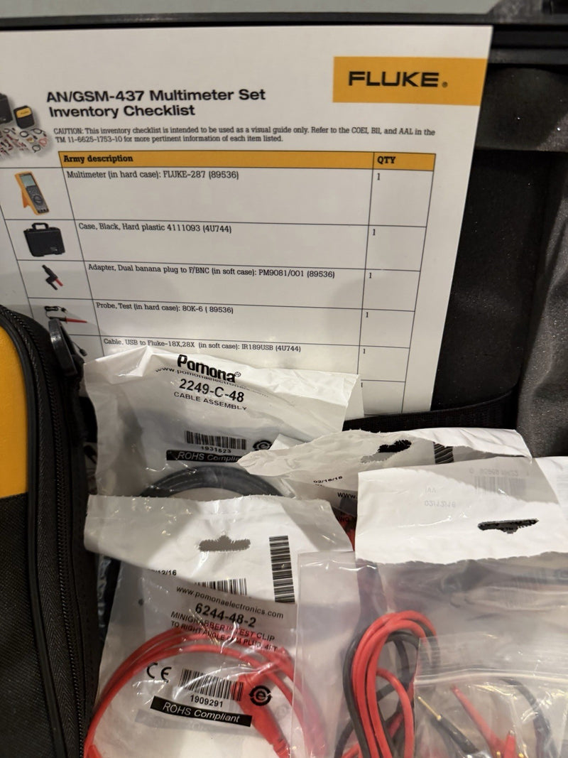 FLUKE 287 AN/GSM-437 DIGITAL MULTIMETER TESTER KIT TESTED