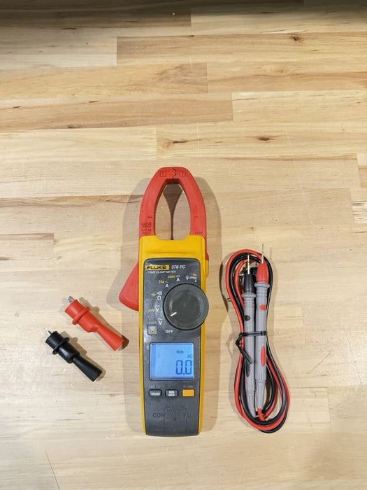 FLUKE 376FC WIRELESS TRUE RMS AC/DC CLAMP METER W/LEADS - SHIPS FAST