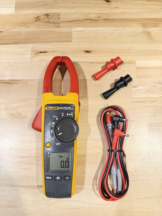 FLUKE 376 AC/DC TRUE RMS WIRELESS CLAMP METER W /LEADS & CLIPS -SHIPS FAST