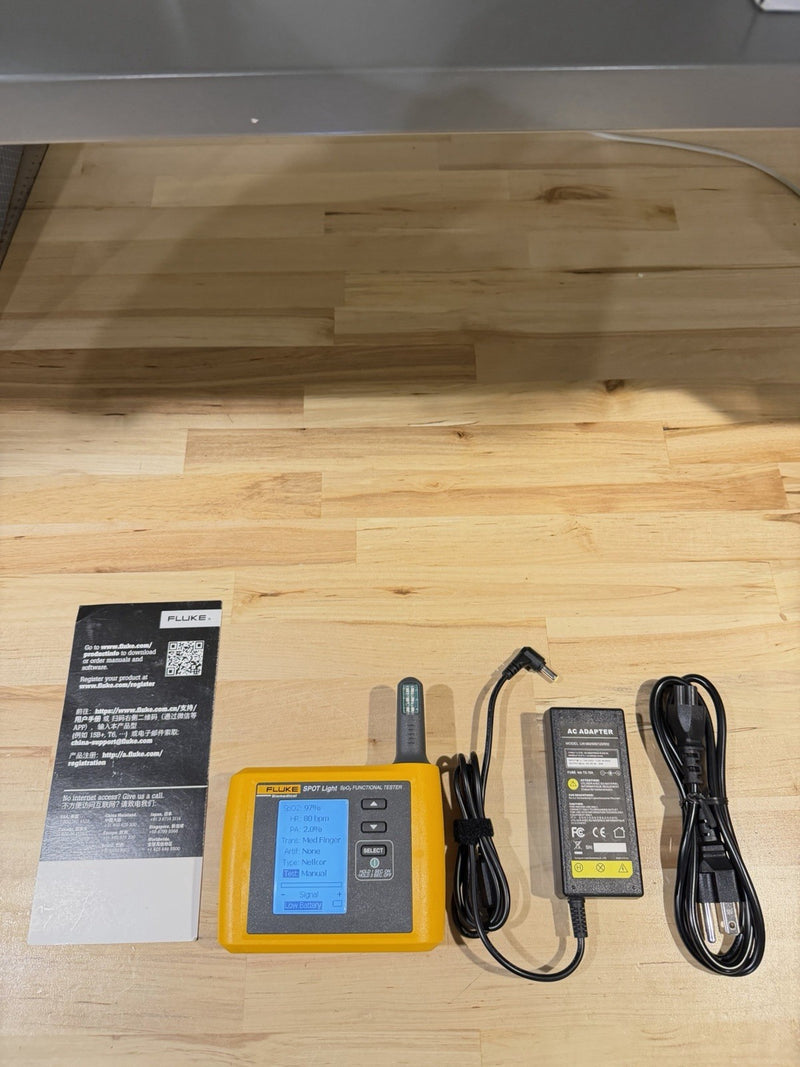 FLUKE BIOMEDICAL SPOT LIGHT SPO2 FUNCTIONAL TESTER WITH CHARGER