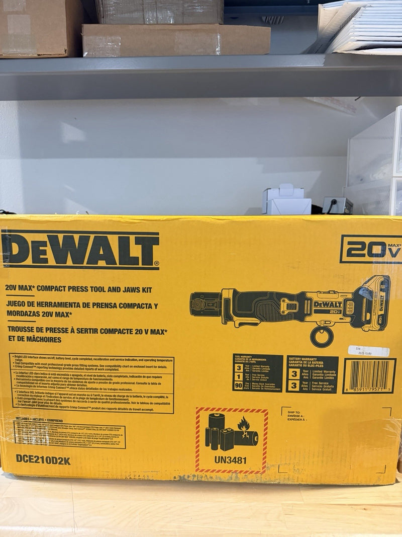 DEWALT (DCE210D2K) 20V MAX COMPACT PREST TOOL & JAW KIT