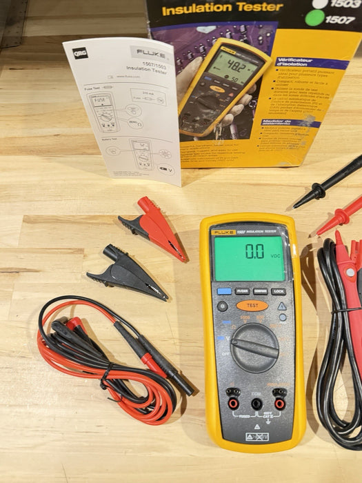 FLUKE 1507 INSULATION MULTIMETER W/ LEADS & CLIPS - SHIPS FAST (NEW)