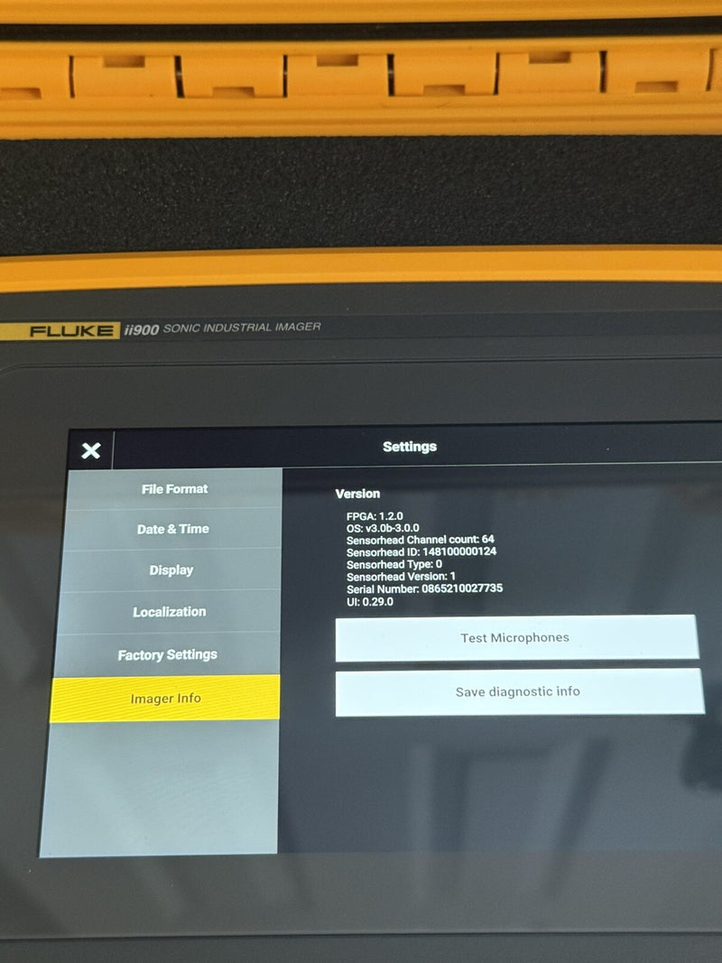 FLUKE II900 INDUSTRIAL ACOUSTIC IMAGER WITHBATTERIE & CHARGER